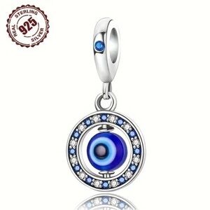 Women’s S925 Sterling Silver Rotating Evil Eye Pendant/Charm - NWT
